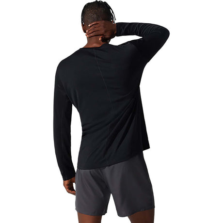 ASICS Silver T-shirt à manches longues de course noir homme dos