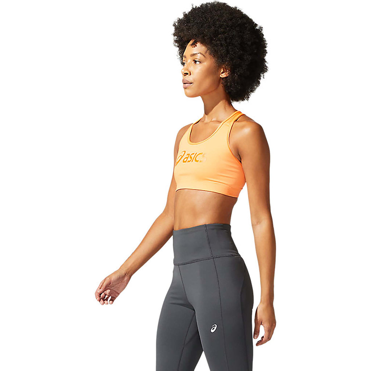 ASICS Spiral logo soutien-gorge de course à pied orange lateral