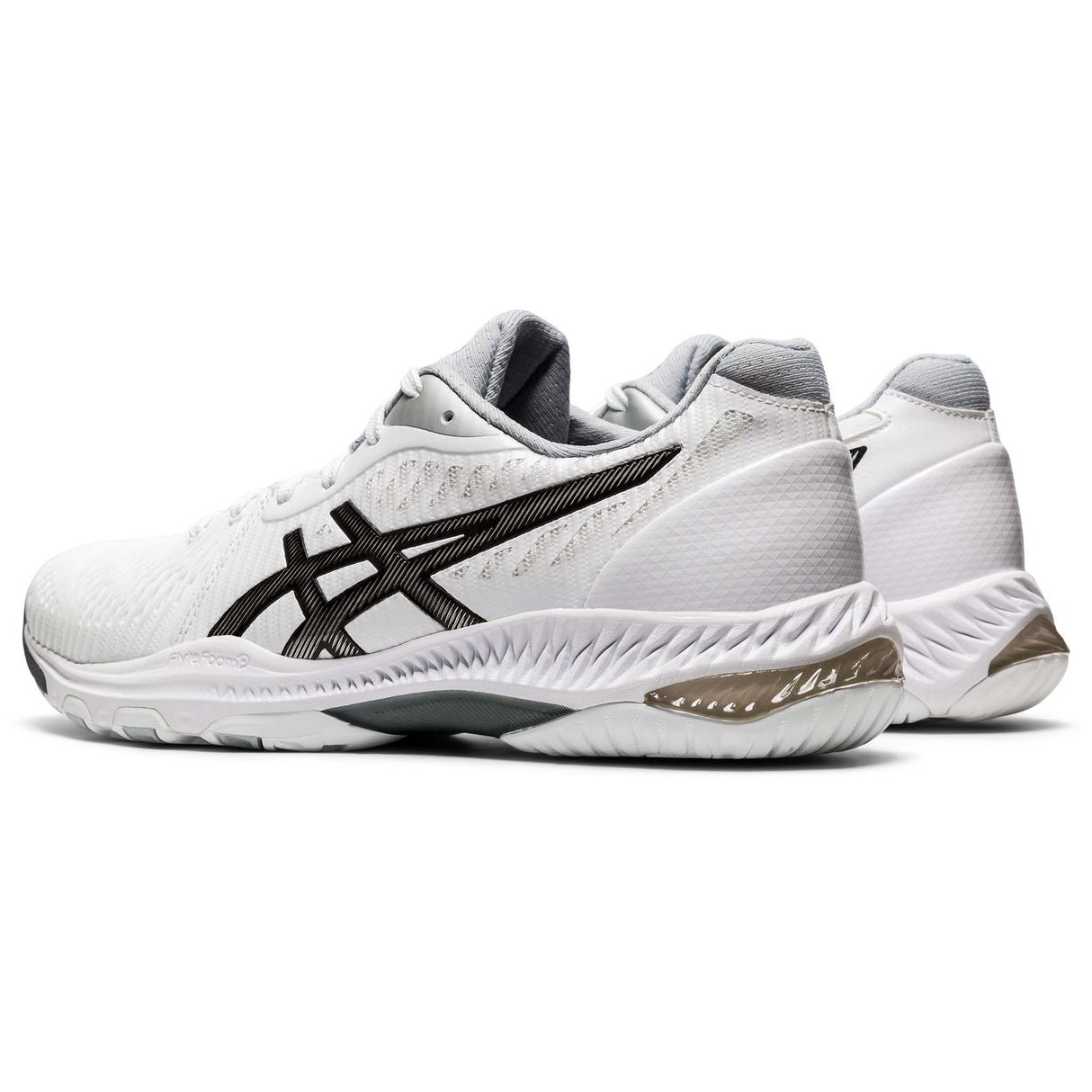 Asics Netburner Ballistic FF 2 running volley femme blanc noir lateral 2