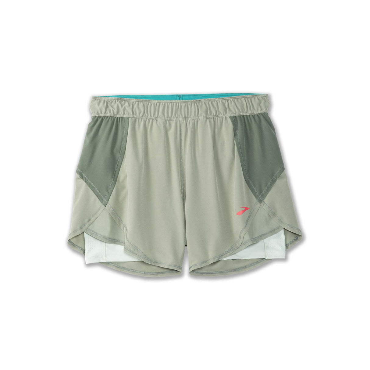 Brooks Chaser 5" 2-en-1 short course femme - Pebble / Dark Pebble / Cool Mint