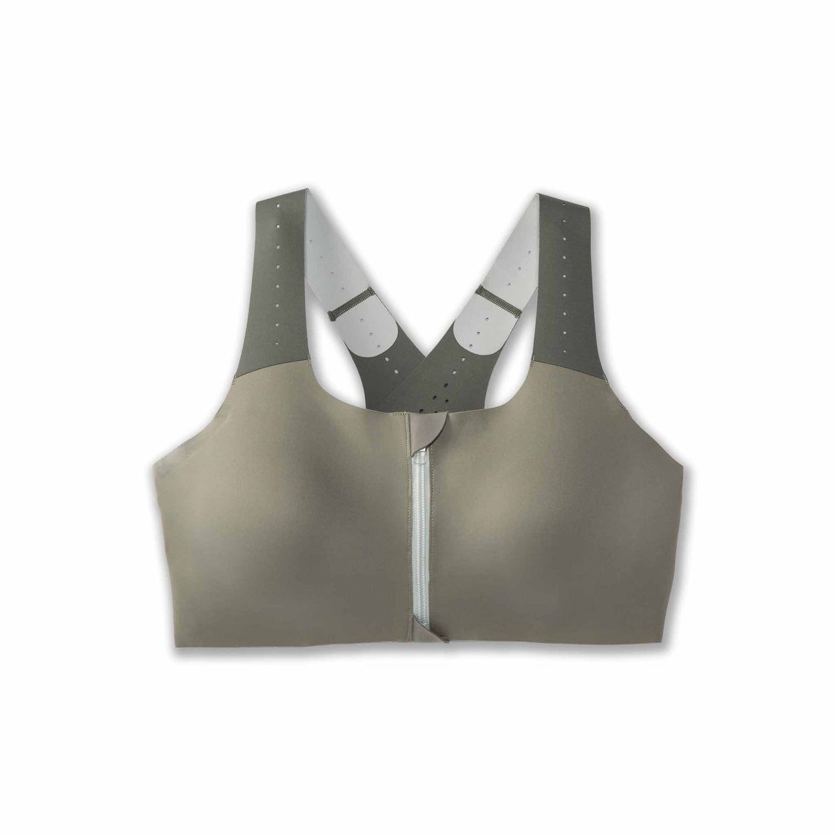 Brooks Dare Zip Run Bra 2.0 soutien-gorge de course à pied - Pebble / Dark Pebble / Cool Mint