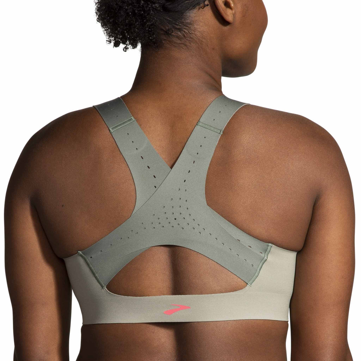 Brooks Dare Zip Run Bra 2.0 soutien-gorge de course à pied - Pebble / Dark Pebble / Cool Mint