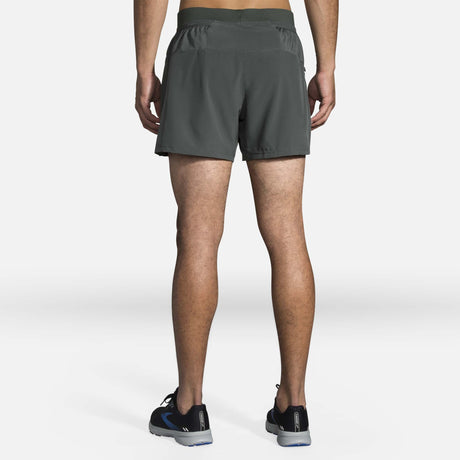Brooks Sherpa 5 pouces 2-en-1 short de course dark oyster homme dos