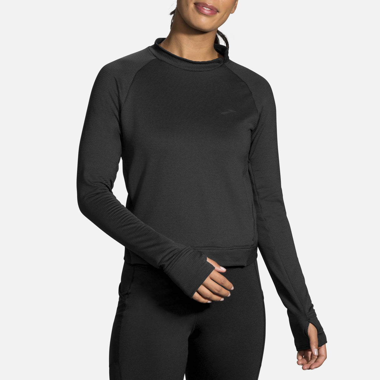 Brooks Notch Thermal chandail de course à manches longues noir femme face 2
