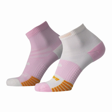 Brooks Ghost Lite Quarter 2-Pack chaussettes de course unisexe -Quartz/White et White/Quartz