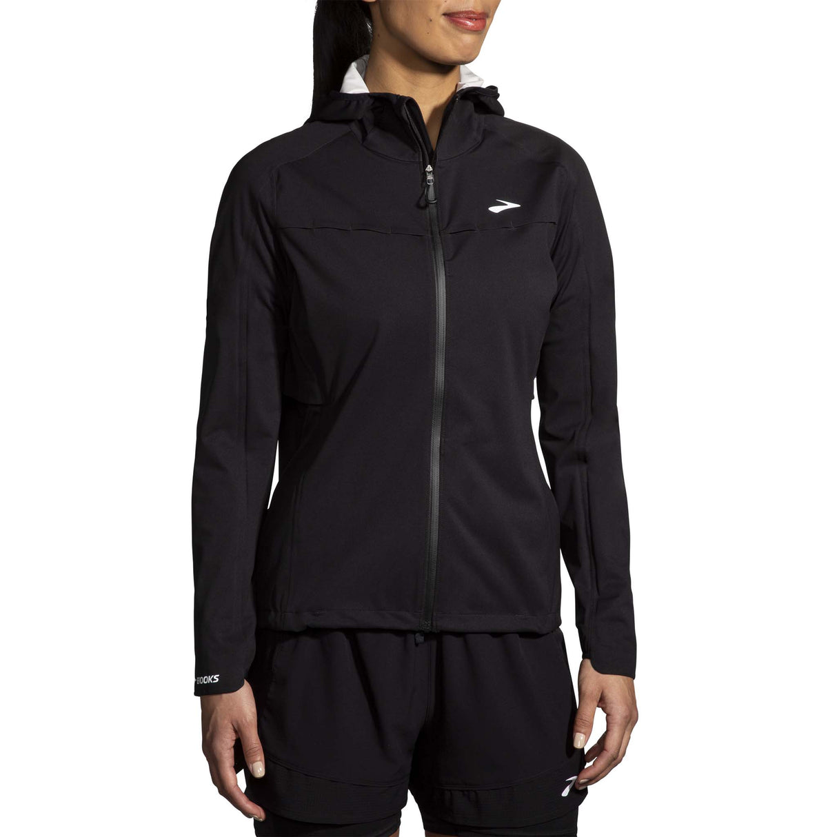 Brooks High Point Waterproof Jacket de course femme face - noir