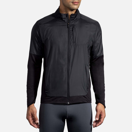 Brooks Fusion Hybrid Jacket manteau de course à pied noir homme face