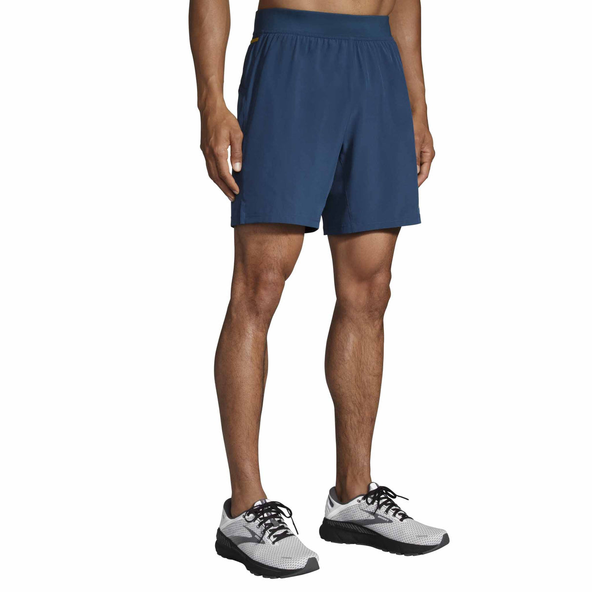 Brooks Sherpa 7-inch Short de course à pied pour homme - Indigo Rush / Golden Hour