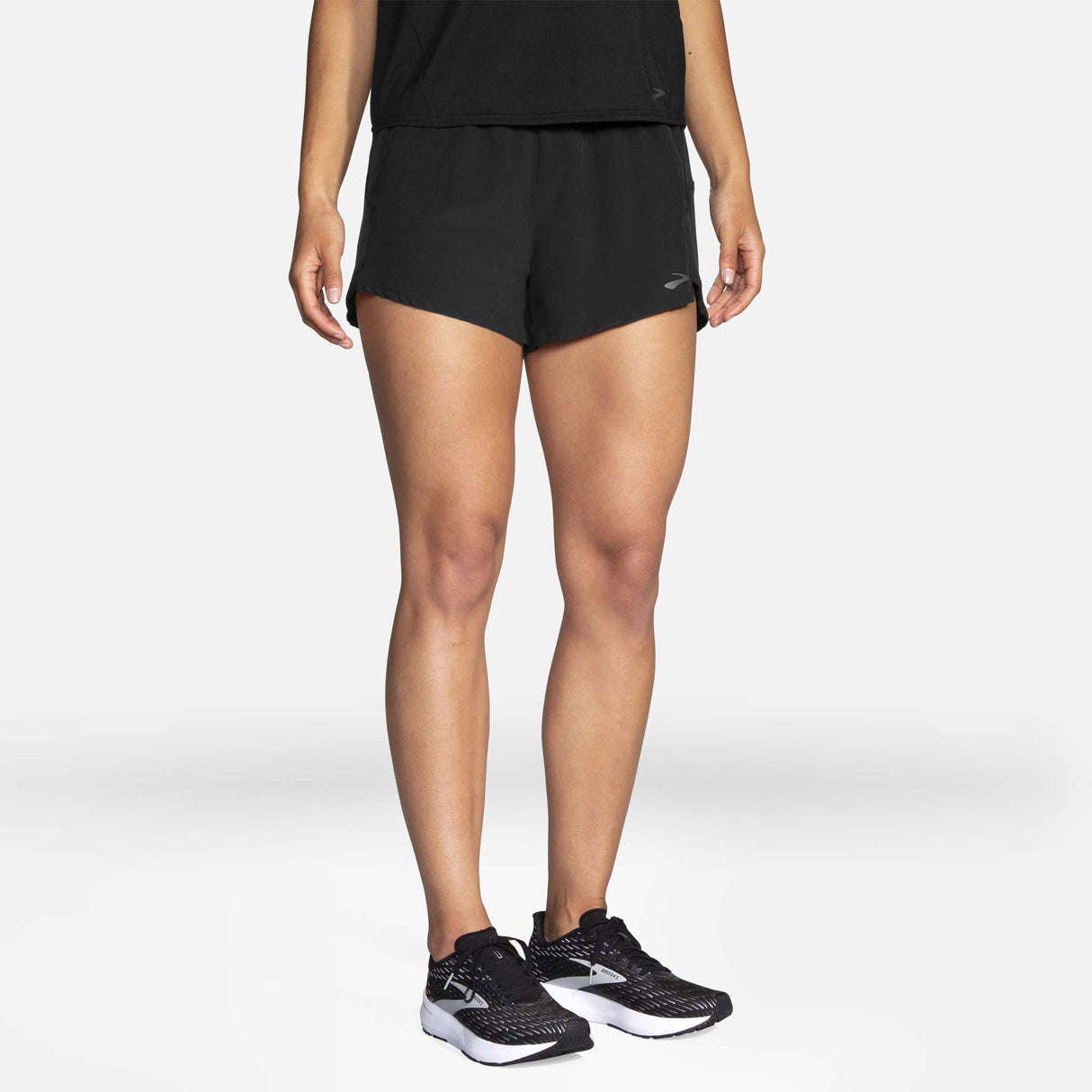 Brooks Chaser 3" shorts course noir femme face
