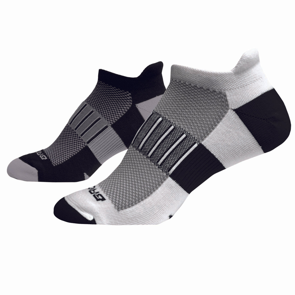 Brooks Ghost Midweight 2-Pack chaussettes de course a pied unisexe noir blanc oxford blanc