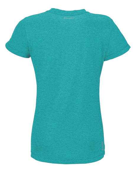 T-Shirt sport femme Champion Power Train Heather turquoise vue dos
