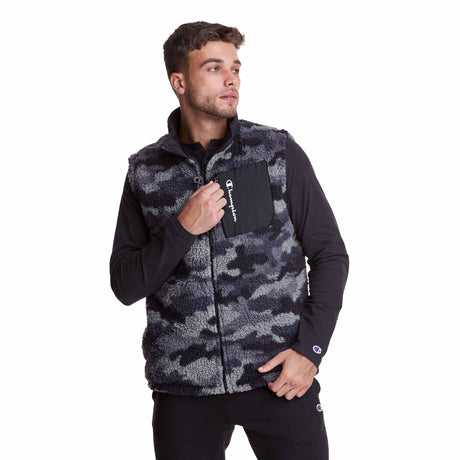 Champion veste AOP Reversible Cozy High Pile Vest pour homme - Camo Ammo Gravel