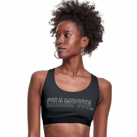 Champion Absolute Eco Sports Bra Graphic Outline Colorblock Logo soutien-gorge sport - Noir