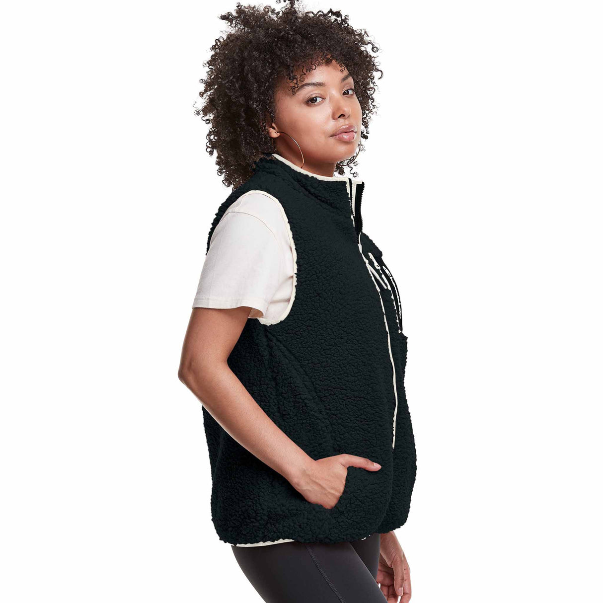 Champion Veste molleton Cozy High Pile Reversible Vest - Black/Natural