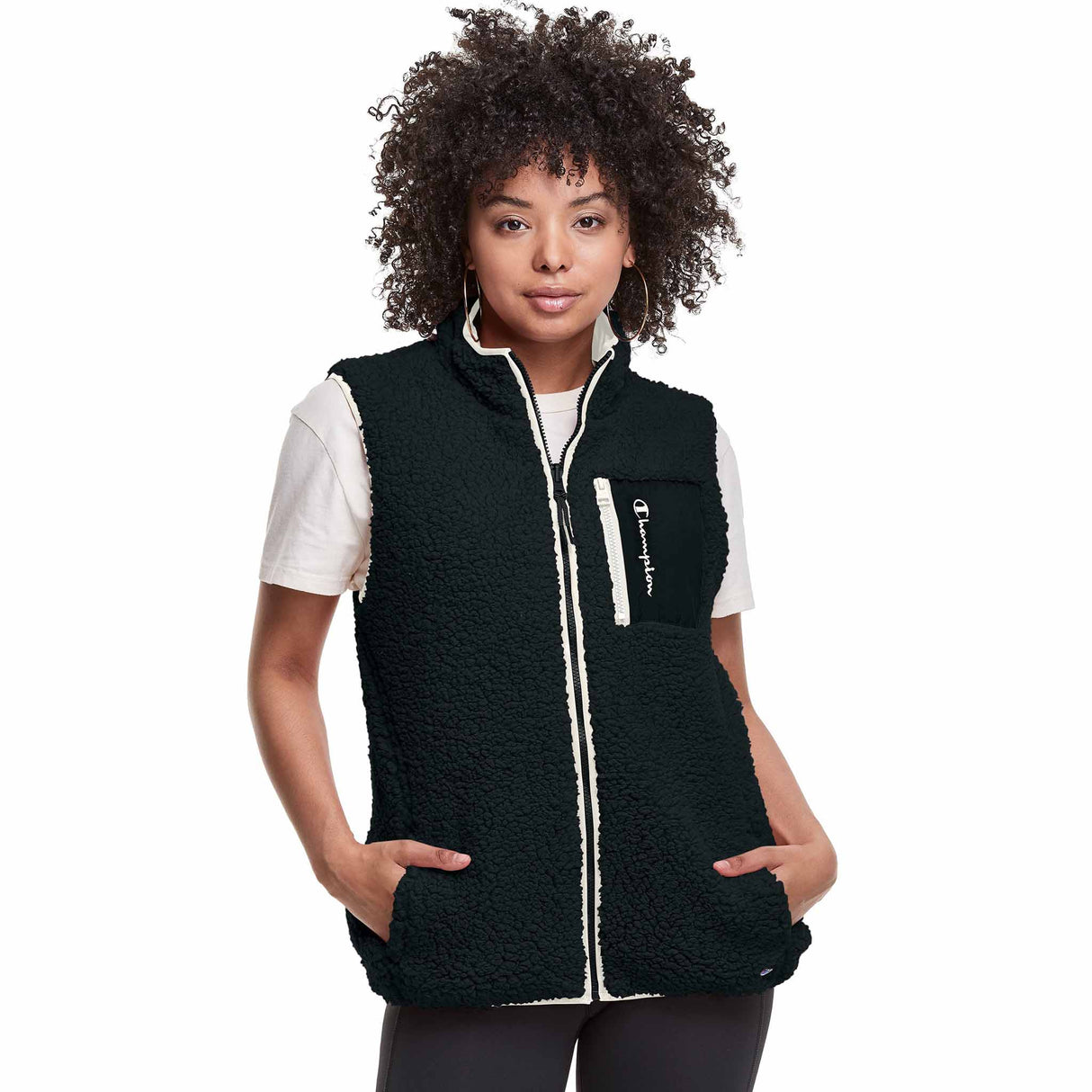 Champion Veste molleton Cozy High Pile Reversible Vest - Black/Natural