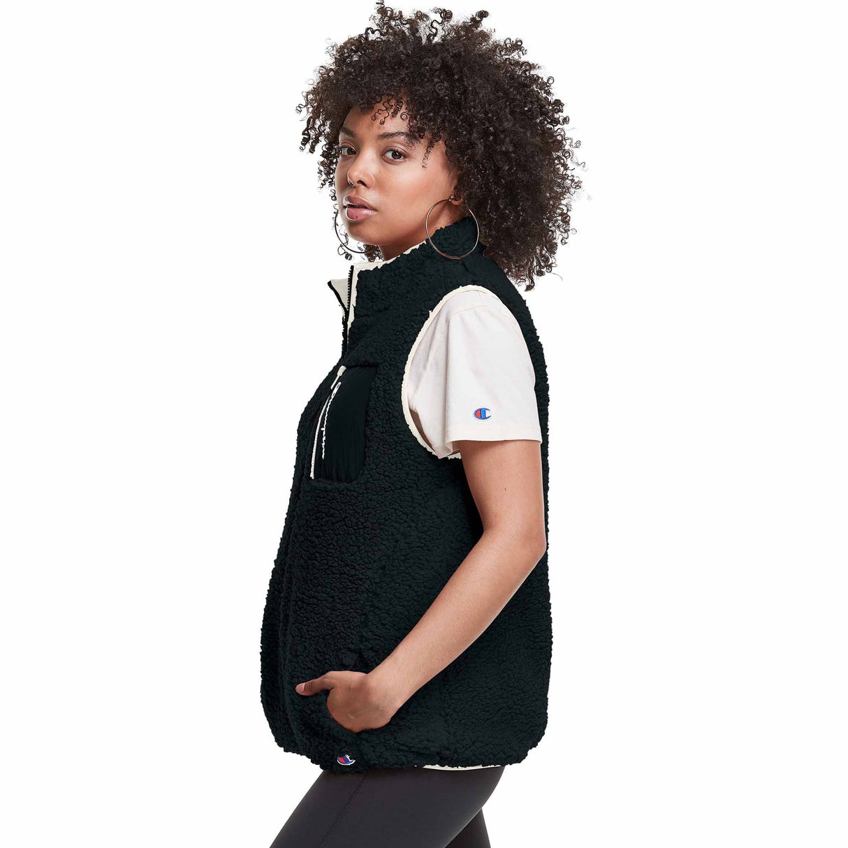 Champion Veste molleton Cozy High Pile Reversible Vest - Black/Natural