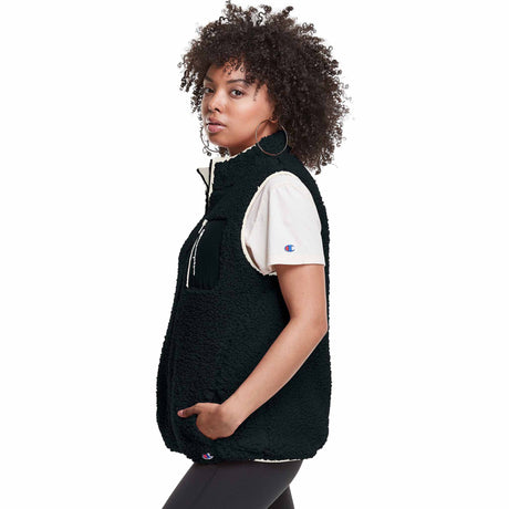 Champion Veste molleton Cozy High Pile Reversible Vest - Black/Natural