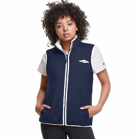 Champion Veste molleton Cozy High Pile Reversible Vest - Natural/Athletic Navy