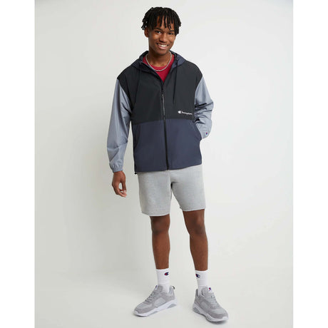Champion Lightweight Colorblock Jacket homme black stealth concrete face