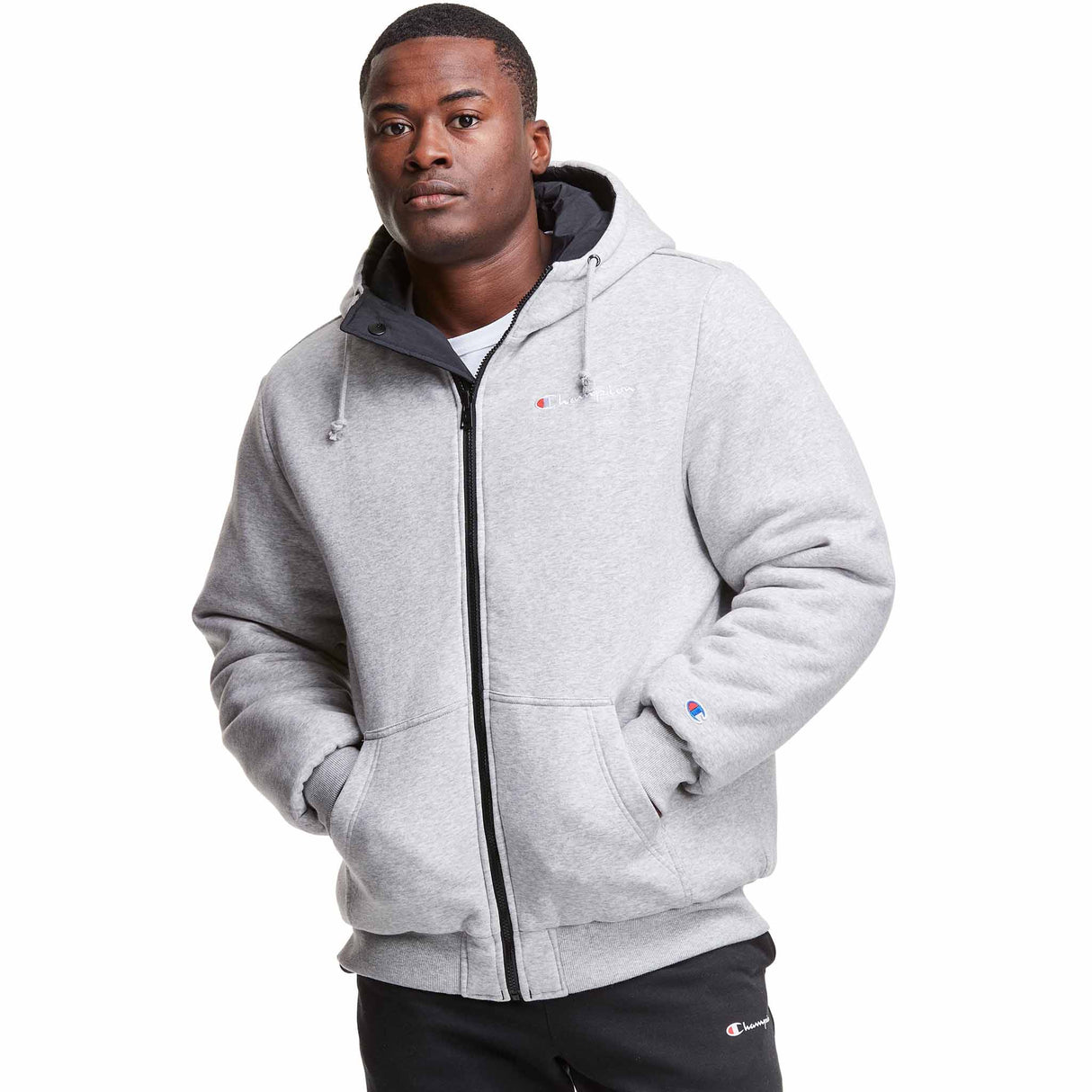 Champion manteau Reversible Powerblend Puffer pour homme - Black / Oxford Grey