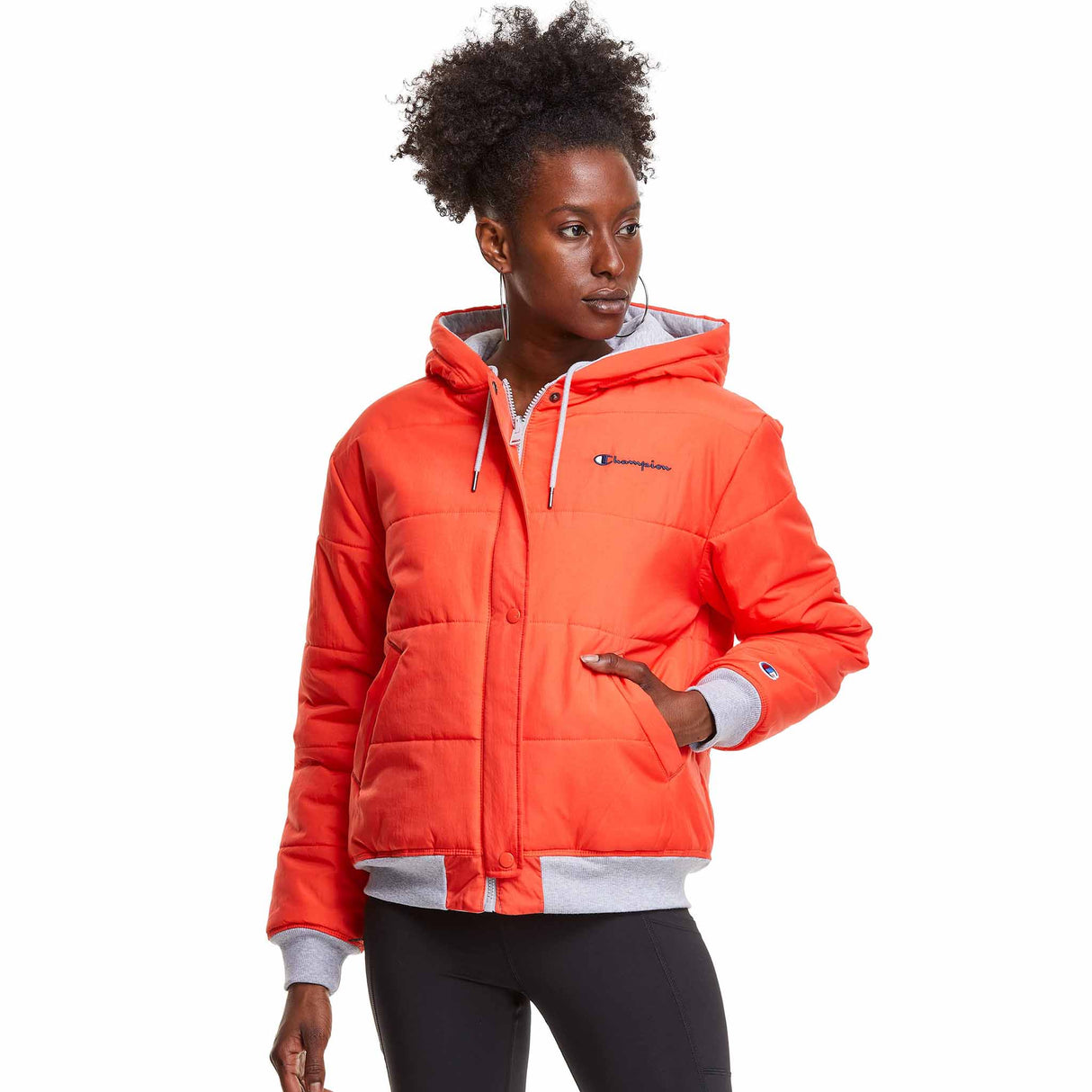 Champion manteau Reversible Puffer Jacket pour femme - Poppy Orange