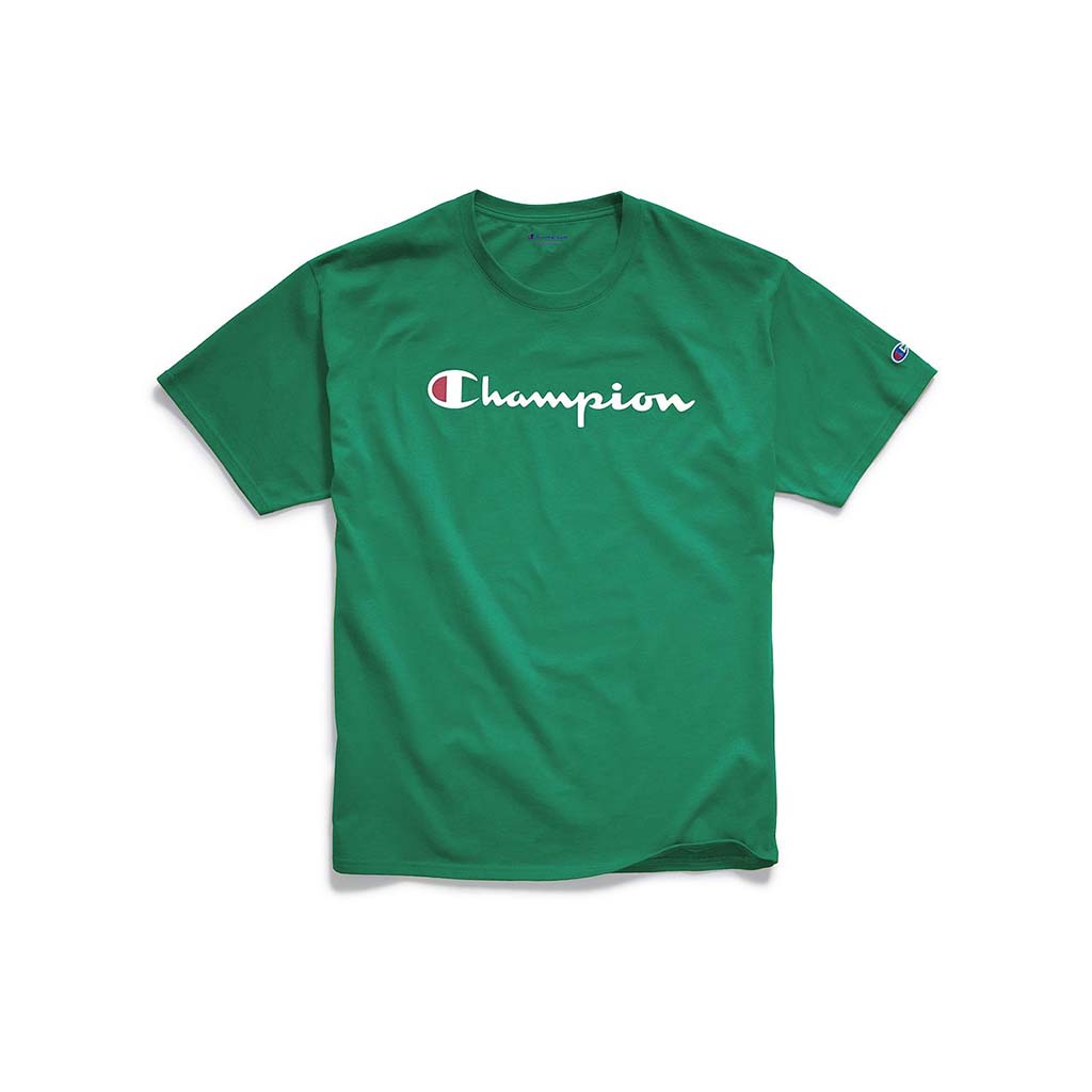 Champion Classic Jersey Script Logo t-shirt kelly green homme