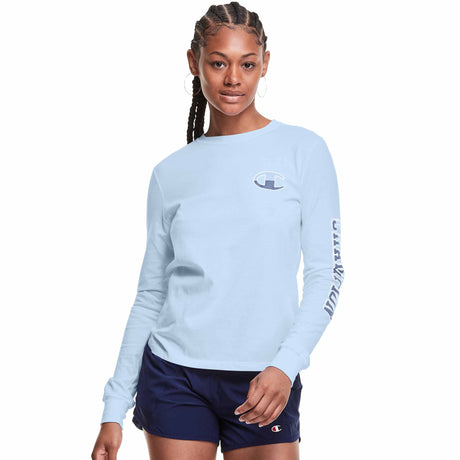 Champion Classic Long Sleeve Tee Collage Blue face