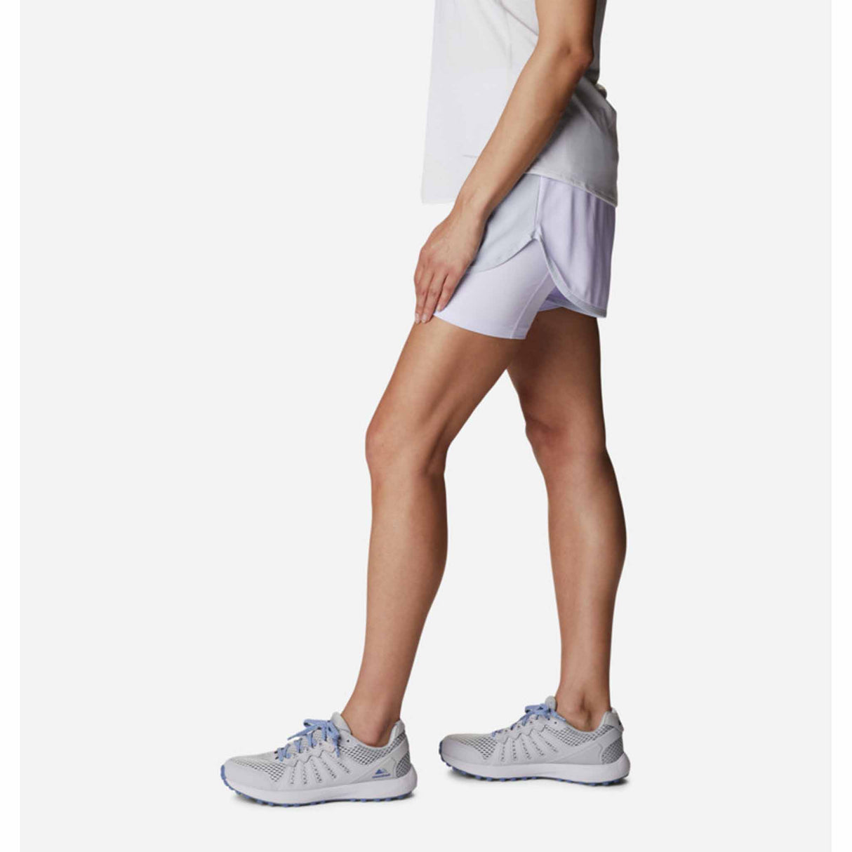 Columbia Endless Trail 2-in-1 Running Short avec cuissard intégré pour femme - Cirrus Grey / Purple Tint