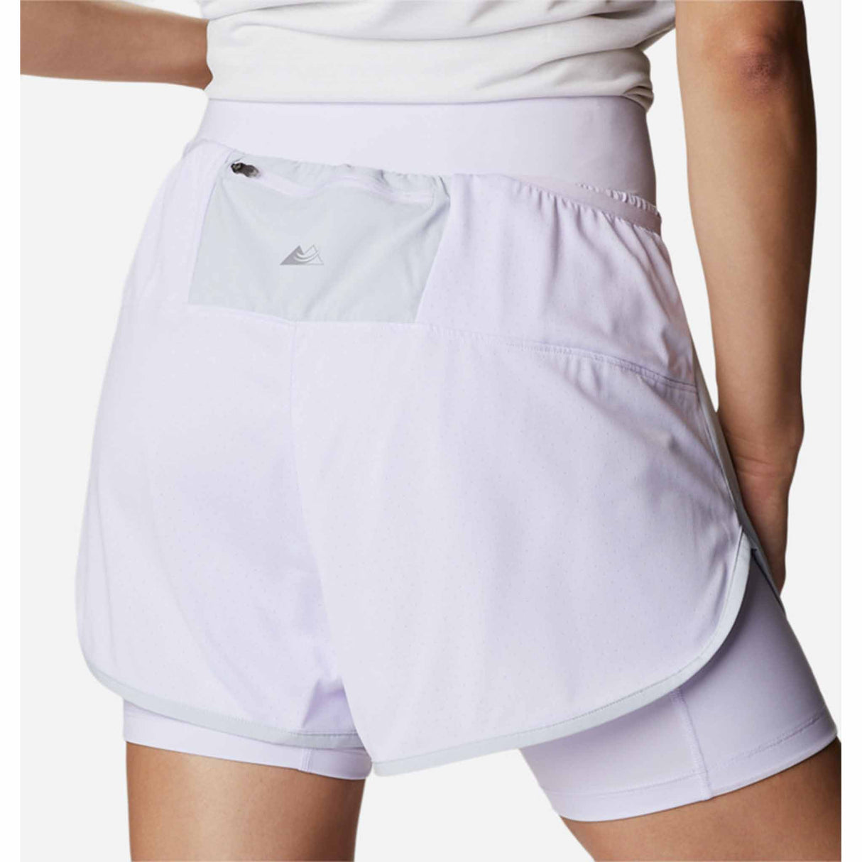 Columbia Endless Trail 2-in-1 Running Short avec cuissard intégré pour femme - Cirrus Grey / Purple Tint