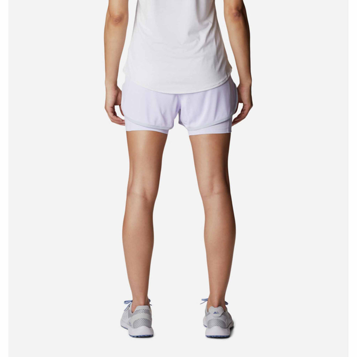 Columbia Endless Trail 2-in-1 Running Short avec cuissard intégré pour femme - Cirrus Grey / Purple Tint