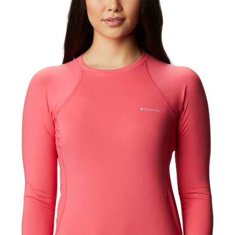 Columbia Midweight Stretch haut a manches longues sport pour femme rouge geranium