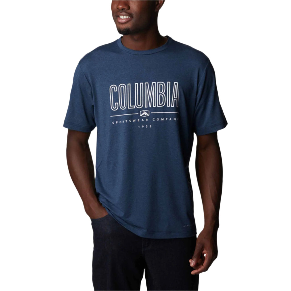 Columbia Tech Trail Front Graphic T-shirt manches courtes pour homme - Collegiate Navy