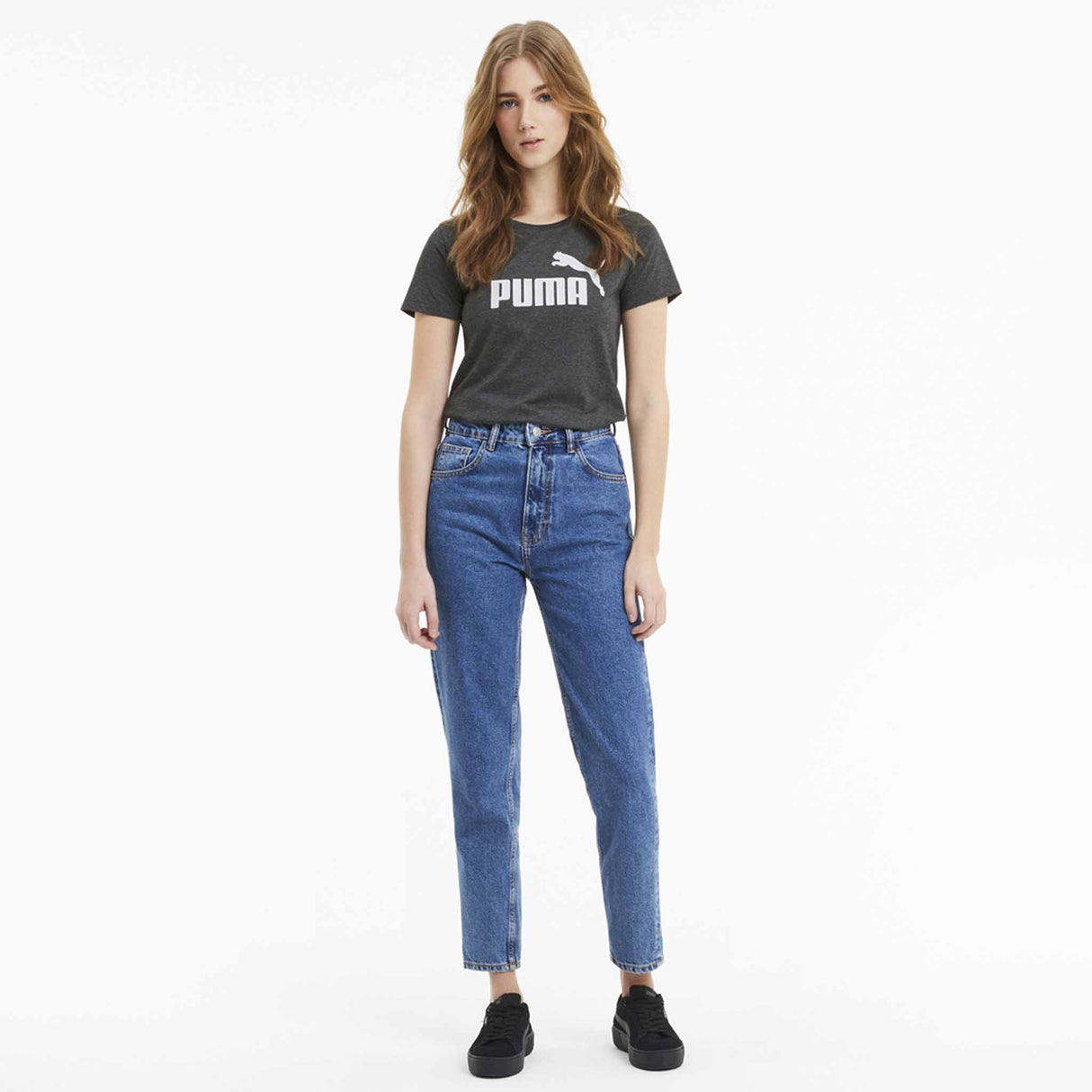 T-shirt Puma Essential chiné noir modele