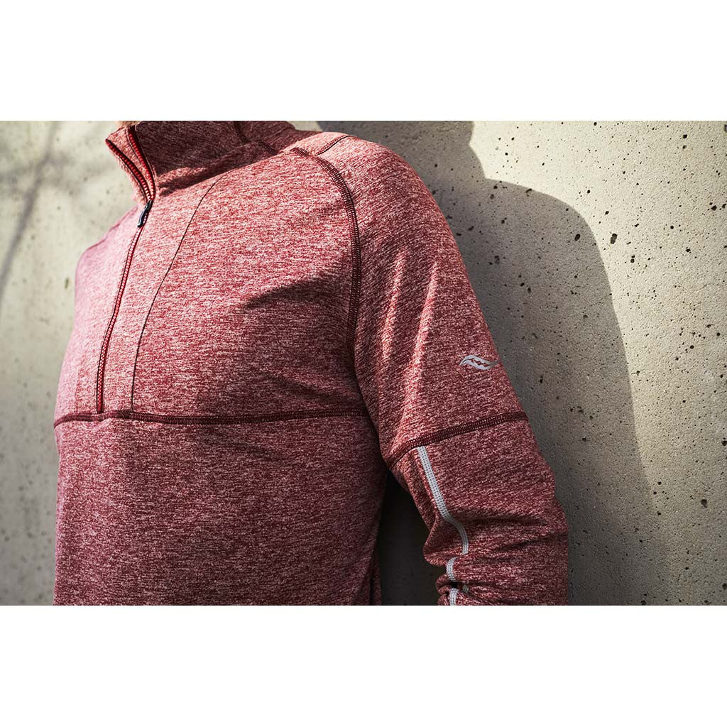 Chandail de course à pied homme Saucony Run Strong bordeaux lv2