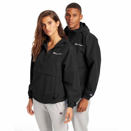 Champion Stadium Packable Jacket manteau de pluie à enfiler Noir unisexe