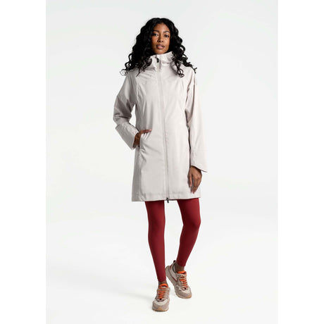 Lolë manteau de pluie Element long femme face- beige argenté
