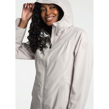Lolë manteau de pluie Element long femme capuche- beige argenté