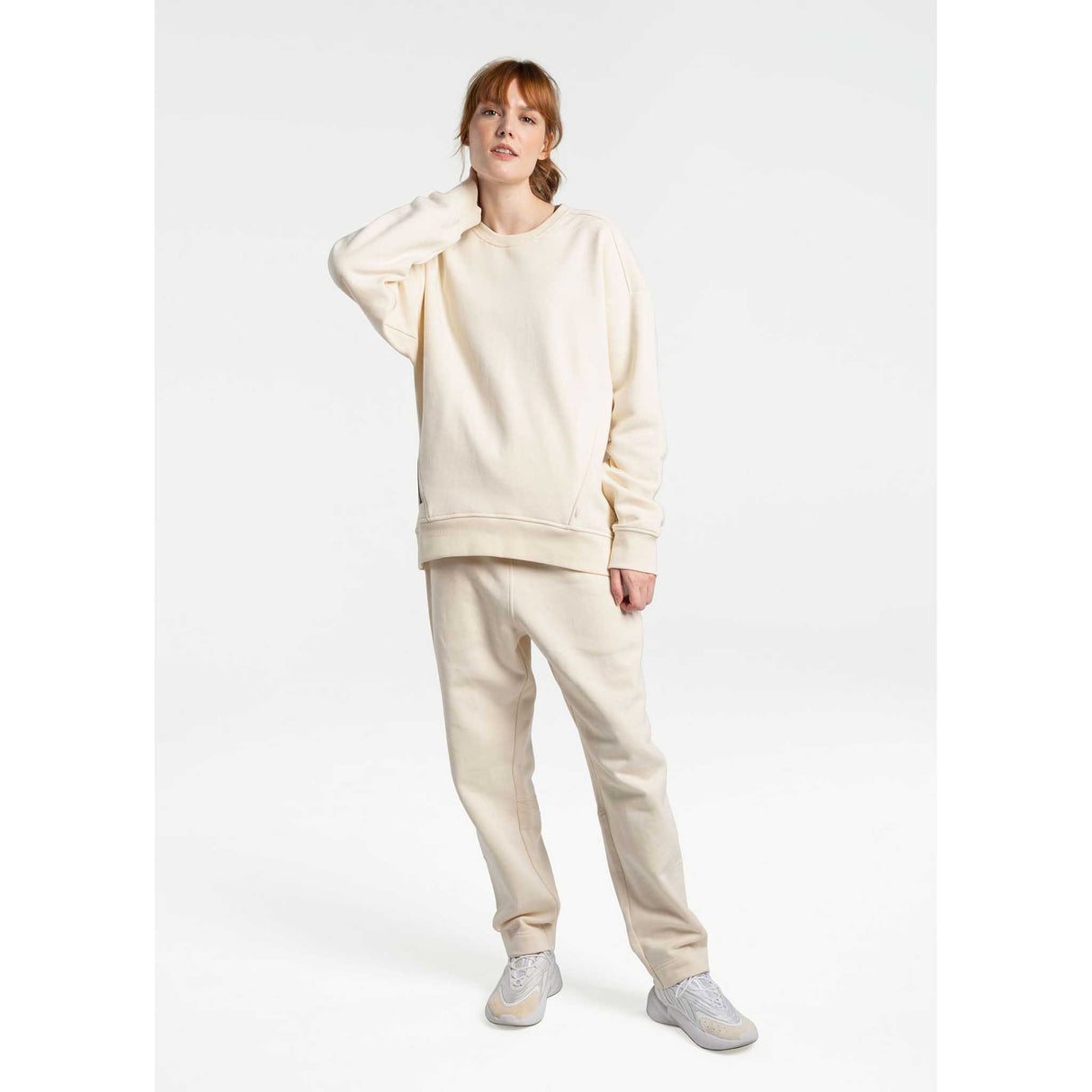 Lolë pantalon Essential biologique femme face - écru