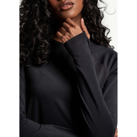 Lole chandail sport à manches longues Performance Wool femme passe pouces- noir