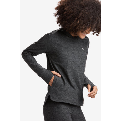 Lole chandail a capuchon Half-Moon pour femme noir chiné vue lat