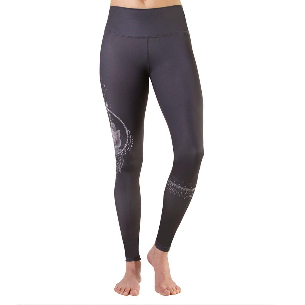 Legging de yoga Rose Buddha Hamsa Chanceux yoga leggings