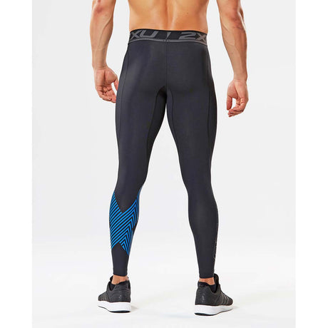 2XU Accelerate men's compression tights black arrow stripe rv