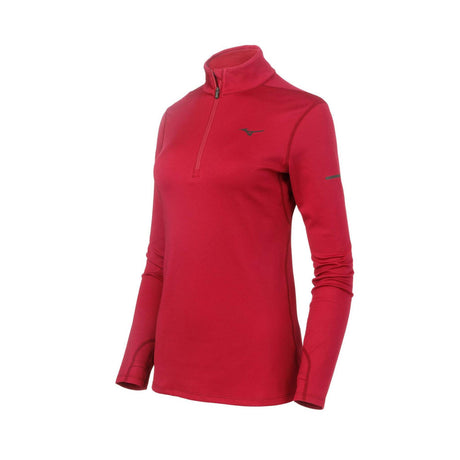 Mizuno Breath Thermo couche de base à demi-zip prune rouge femme