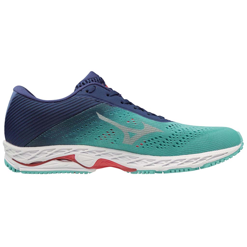 Mizuno Wave Shadow 3 chaussures de course a pied femme blue grass glacier gray