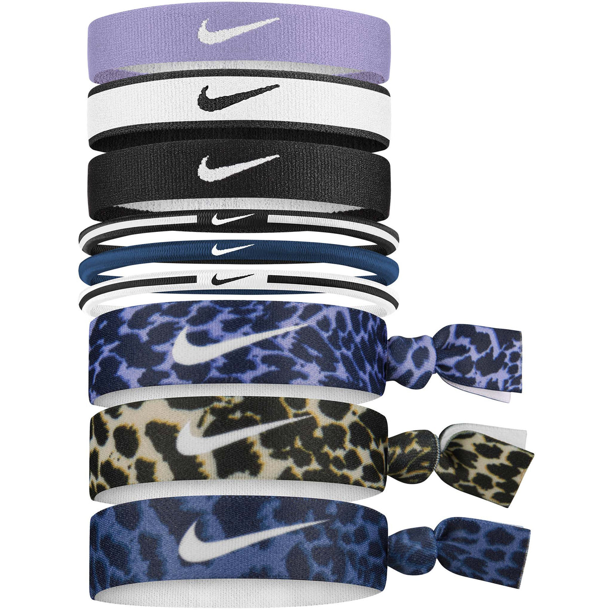 Nike Mixed Ponytail holder 9pk thistle white black