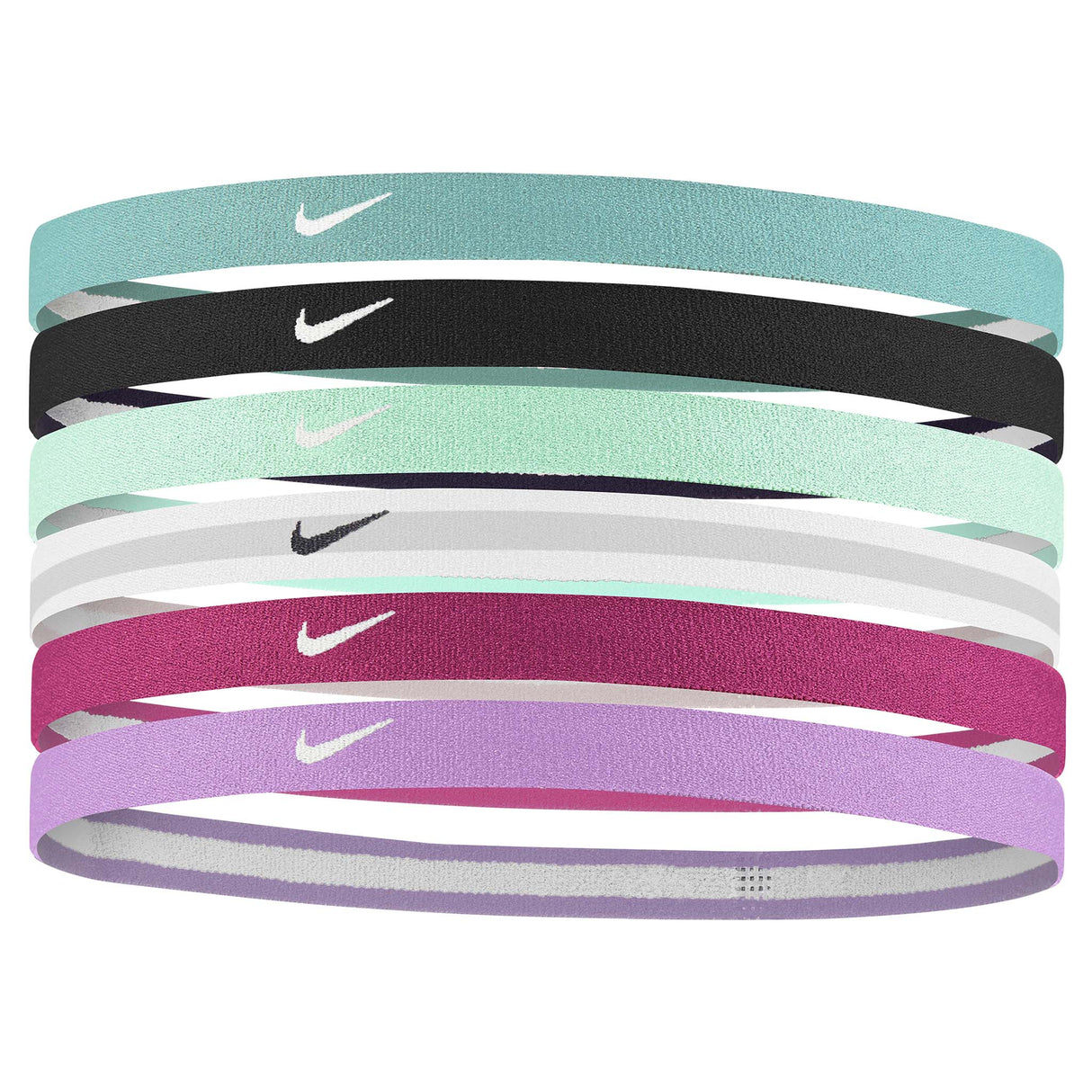 Nike Youth Swoosh Headbands 6pk bandeaux sport pour cheveux -enfant - Washed Teal / Black / Mint Foam
