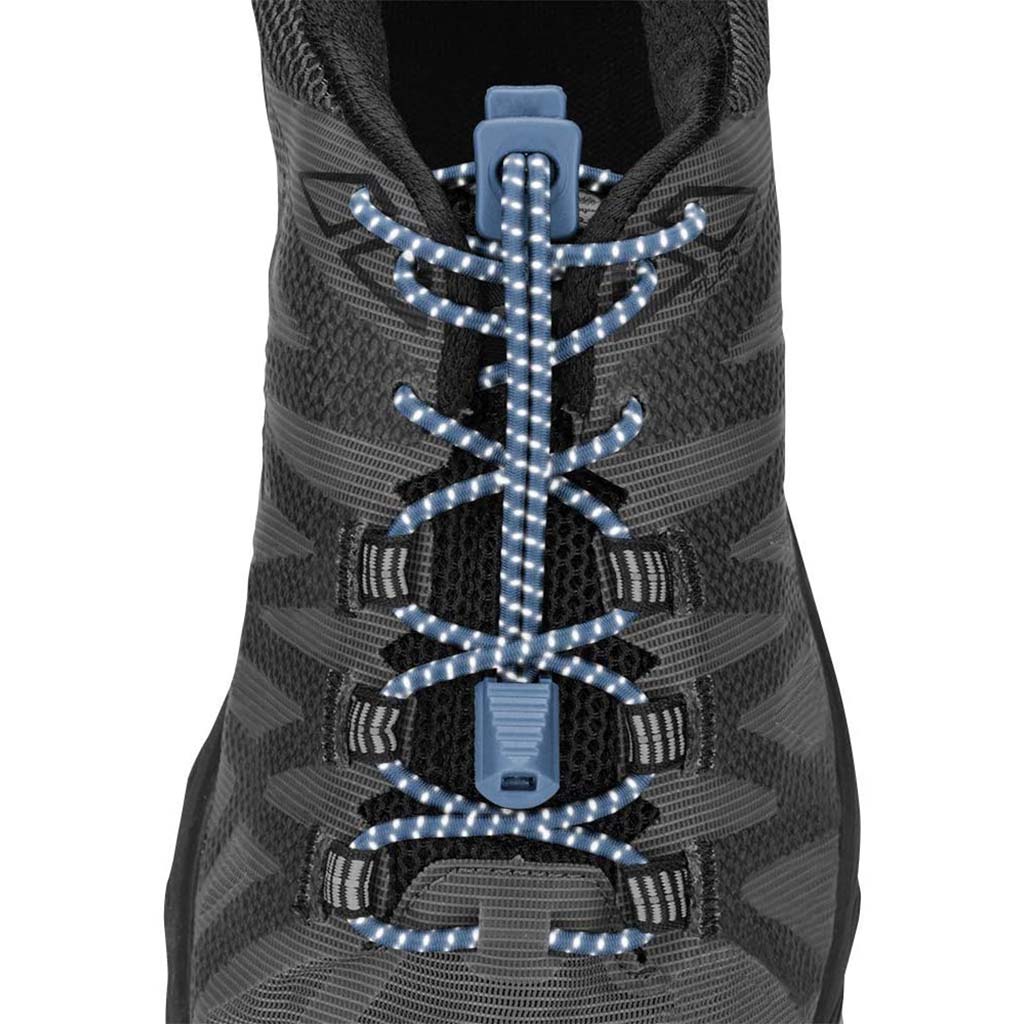 Nathan Reflective Run Laces lacets verrouillants de course à pied bleu