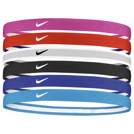 Nike Youth Swoosh Headbands 6pk bandeaux sport pour cheveux pour enfant - Active Fuchsia / Picante Red / White