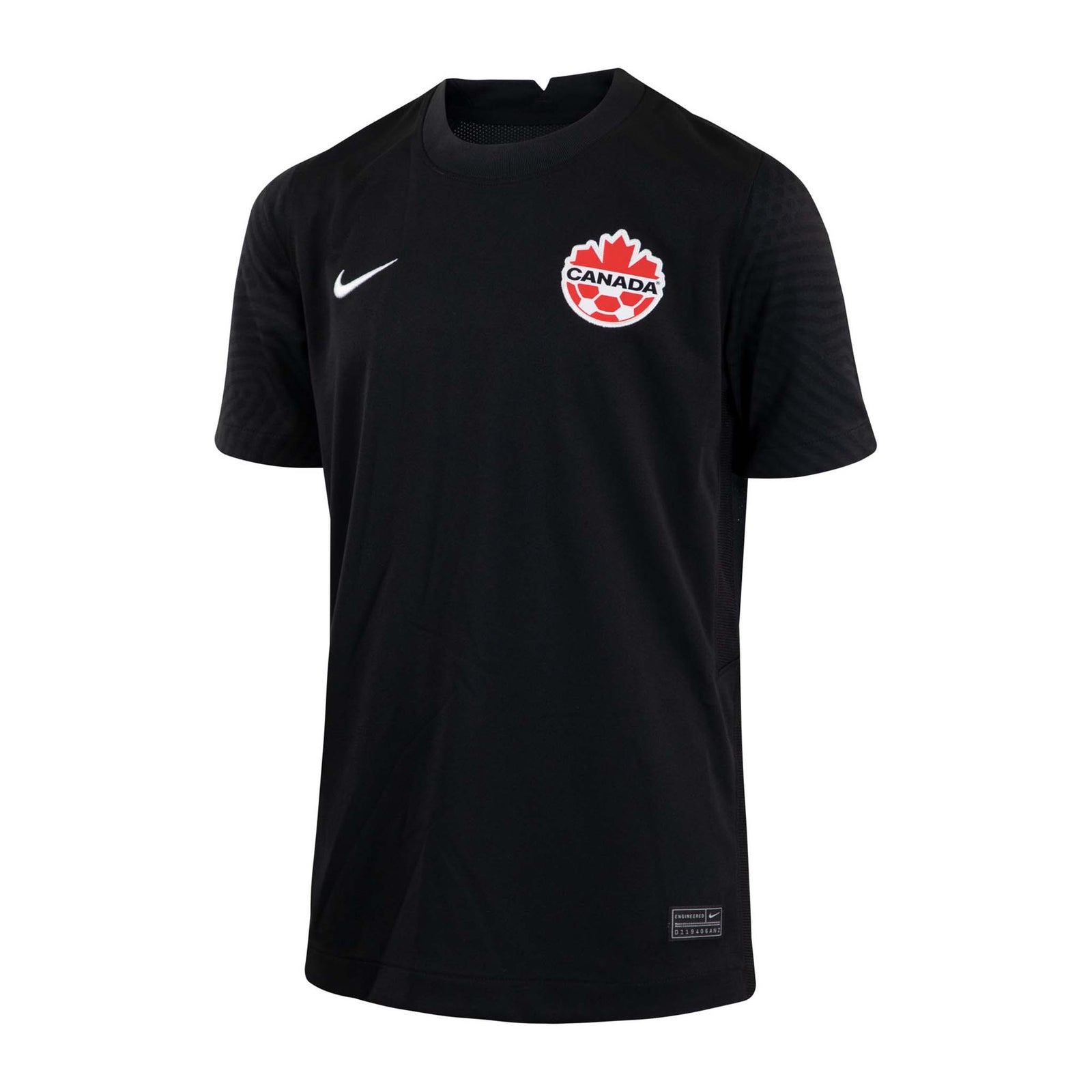 Nike Nike Canada Soccer Black Official Jersey de soccer 2021-22 pour enfants