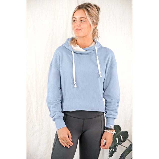 Rose Buddha chandail a capuchon Esprit Bohème Crop Sommet Enneigé pour femme